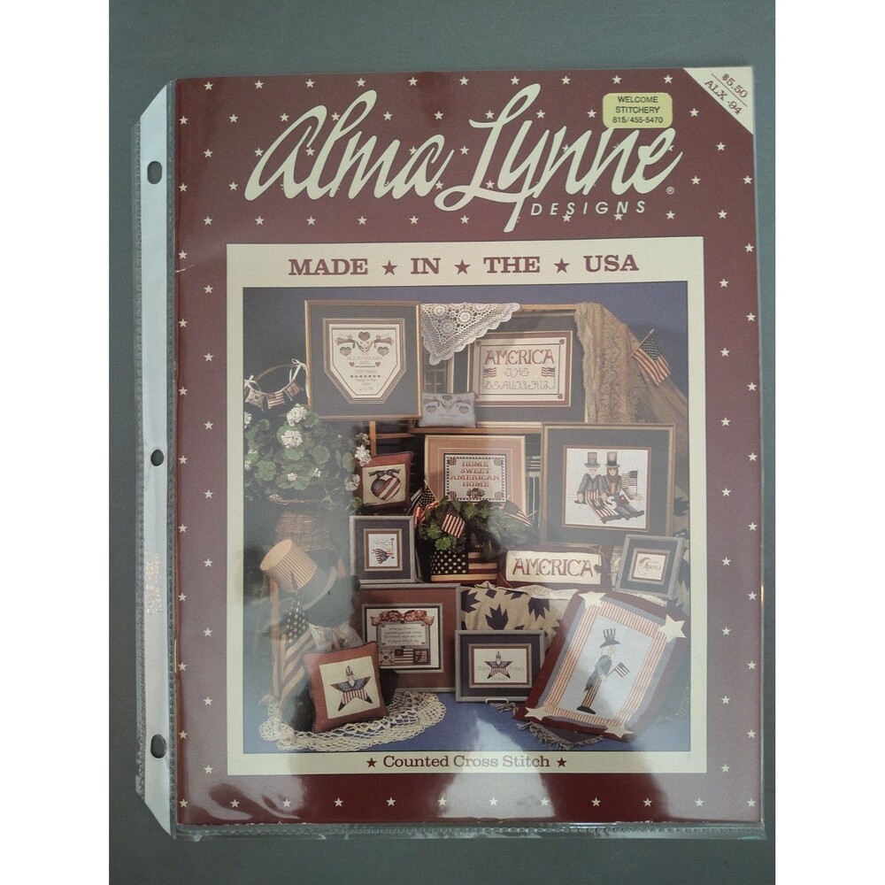 Alma Lynne Designs Made in the USA Vintage Counted Cross Stitch Pattern Booklet